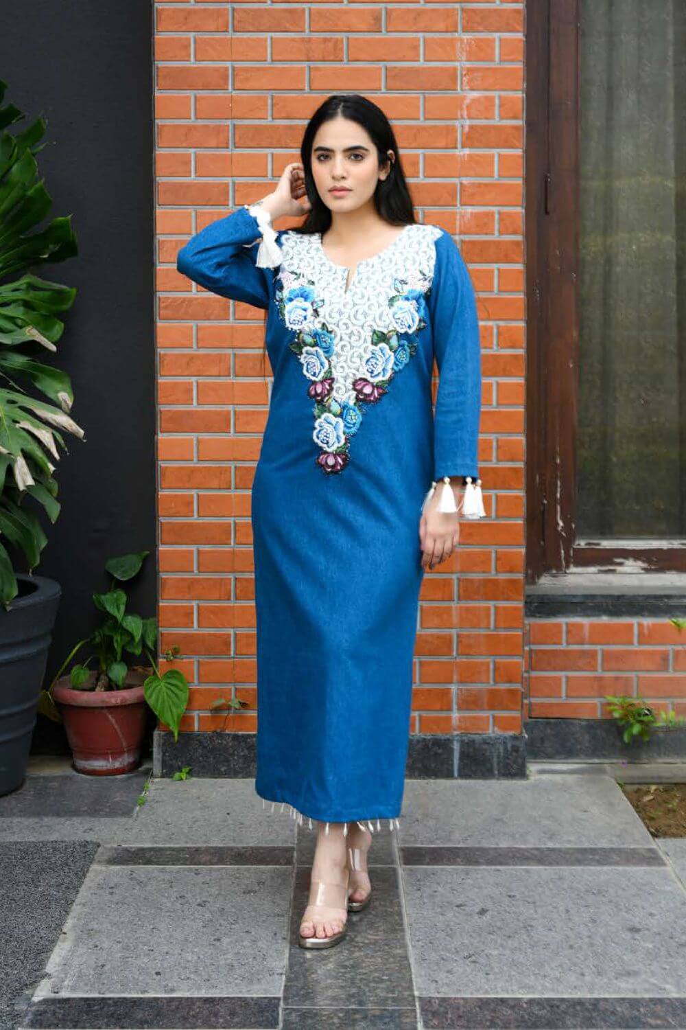 Blue Long Denim Dress