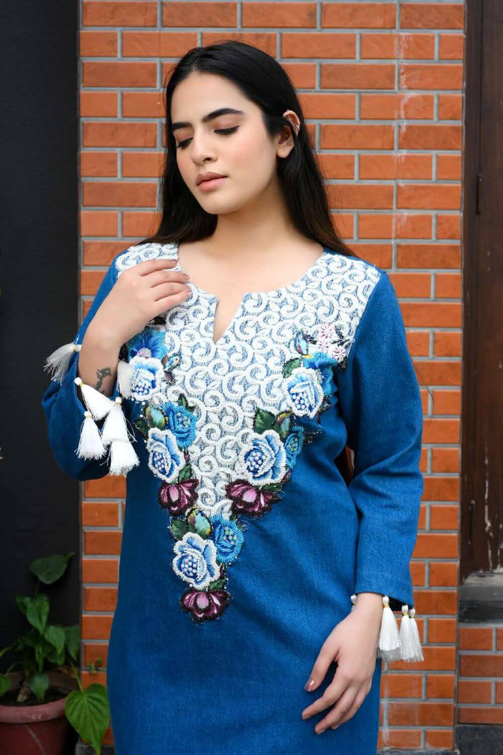 Blue Long Denim Dress