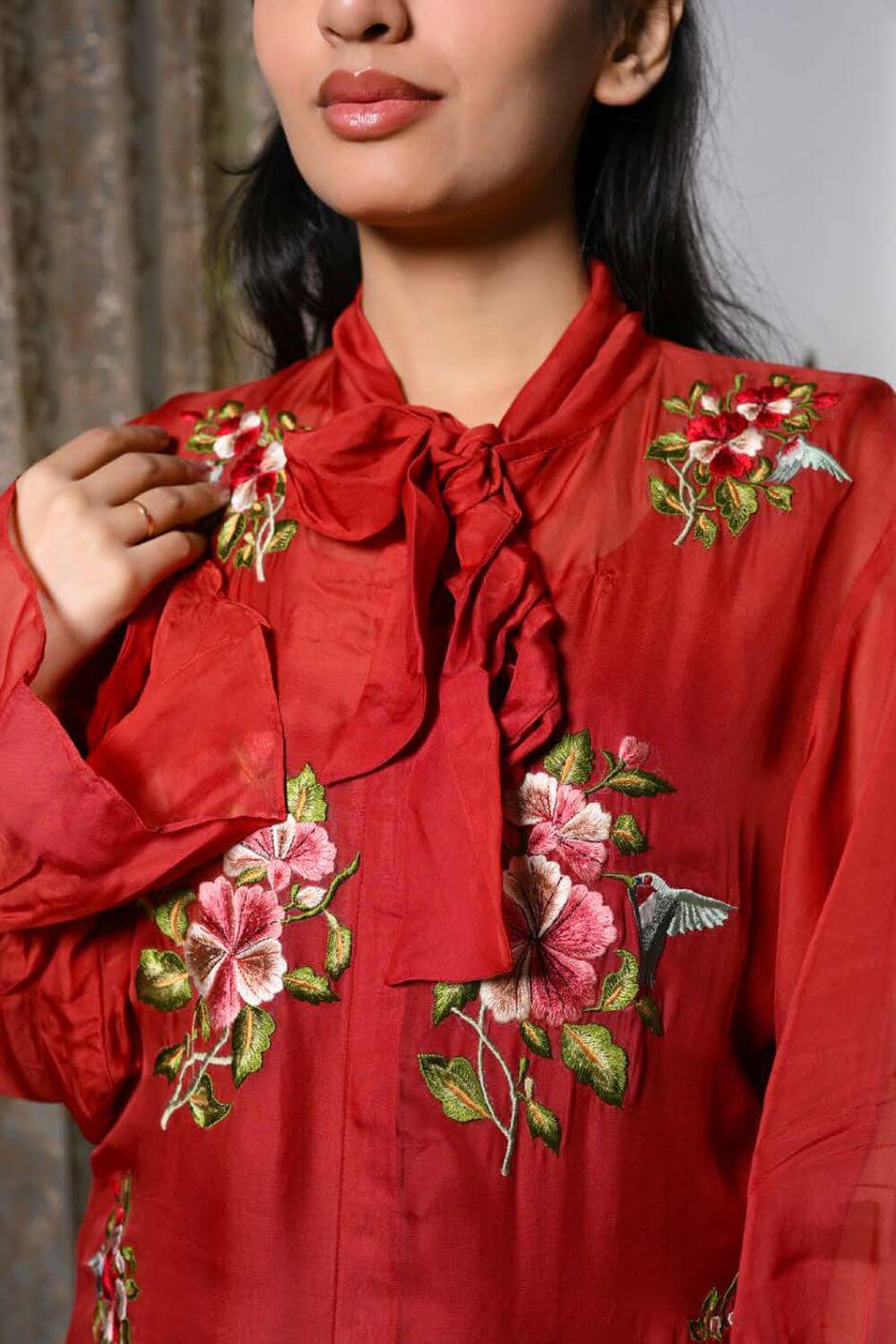 Red Co-ord Set With Knot