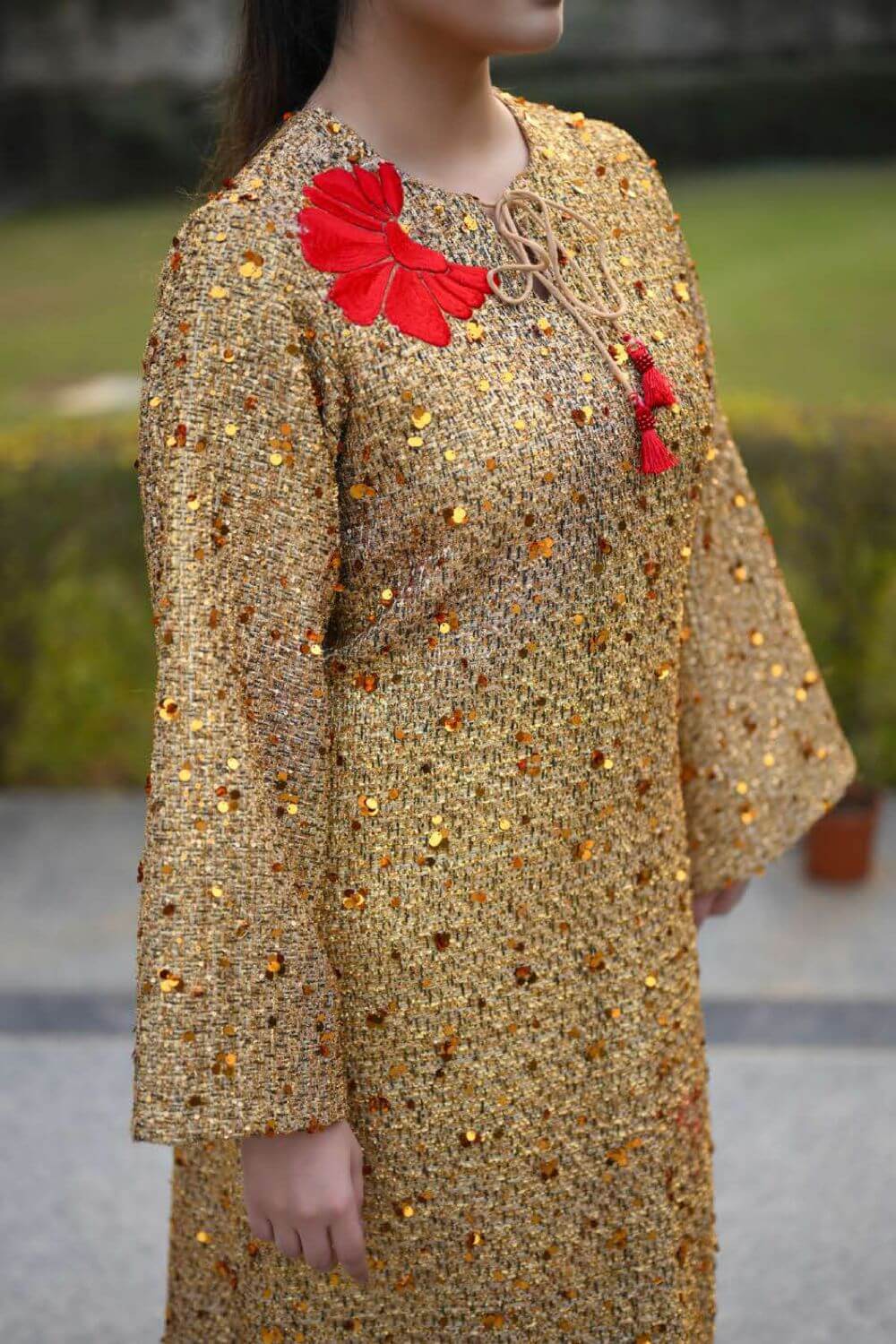 Golden Red Long Dress